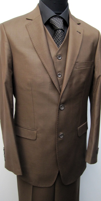 Muga 2-Button Mens Suit Waistcoat Hazel Brown - Clothing